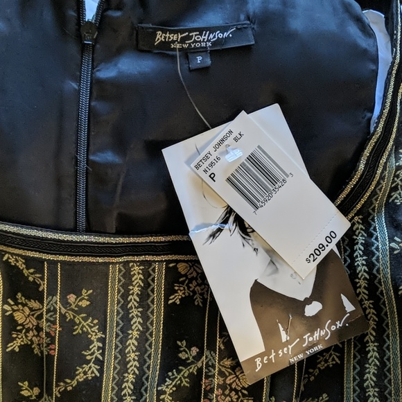 NEW Betsey Johnson Sleeveless Black/Green Dress - Picture 4 of 7